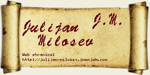 Julijan Milošev vizit kartica
